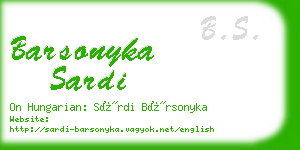 barsonyka sardi business card
